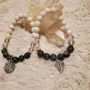 Lavarkite angel Aura quarts stretch bracelet